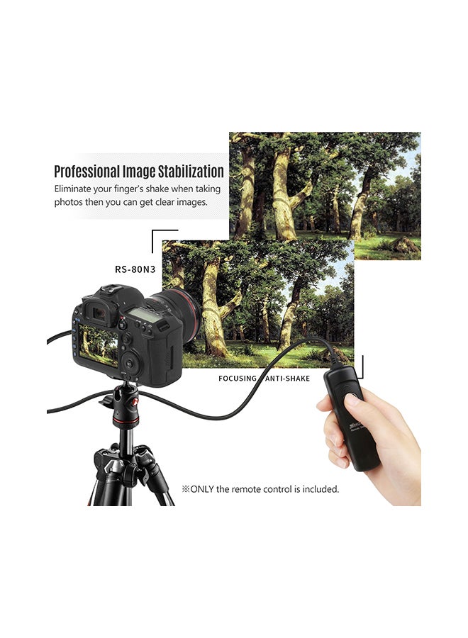 Shoot - Camera Timer Remote Control Shutter Release Wire Black - Image 1