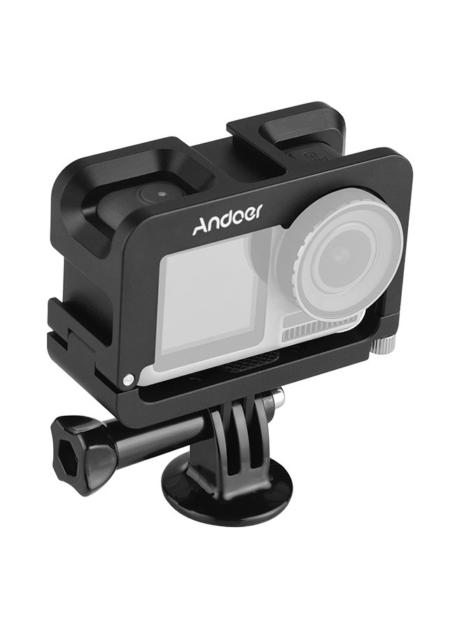 ANDOER Metallic Camera Cage Compatible With Osmon Action Cold Shoe Mount Black  - Image 1