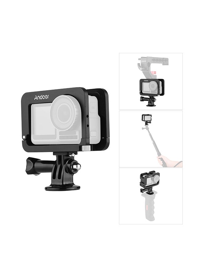 ANDOER Metallic Camera Cage Compatible With Osmon Action Cold Shoe Mount Black  - Image 4
