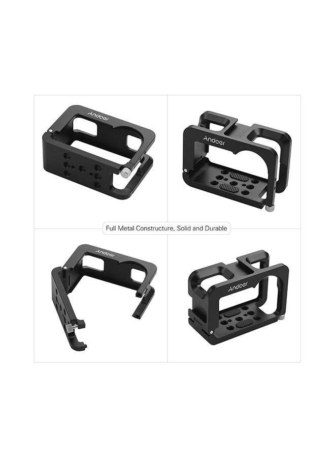 ANDOER Metallic Camera Cage Compatible With Osmon Action Cold Shoe Mount Black  - Image 5