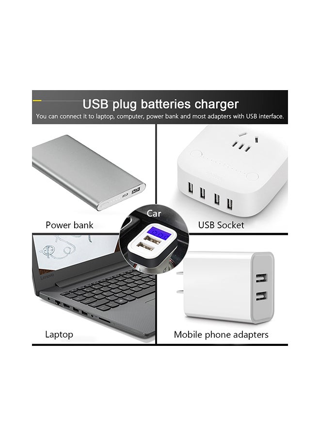 Yonii - Q4 3.7V 18650 Li-ion USB 4 Slots Portable Battery Charger Black - Image 1