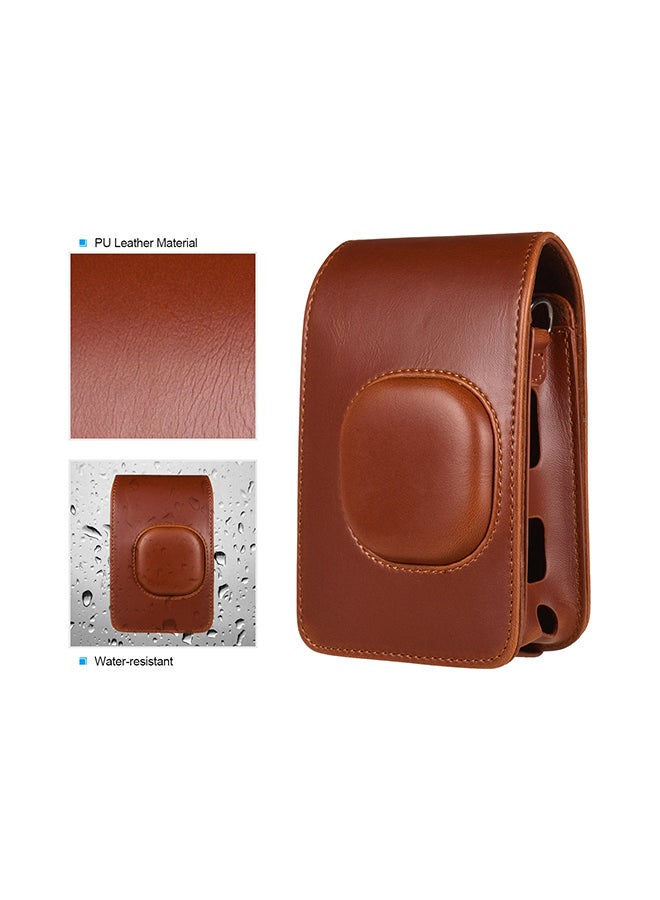 Compact Size PU Leather With Shoulder Strap Camera Case Bag Brown - Image 2