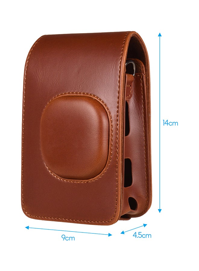 Compact Size PU Leather With Shoulder Strap Camera Case Bag Brown - Image 4