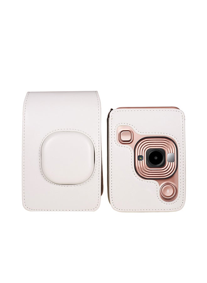 Compact Size PU Leather With Shoulder Strap Camera Case Bag Smokey White  - Image 2