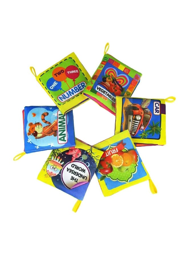 ال دبليو طقم كتاب قماشي لين بشكل رسومات كرتونية من 6 قطع - Image 1