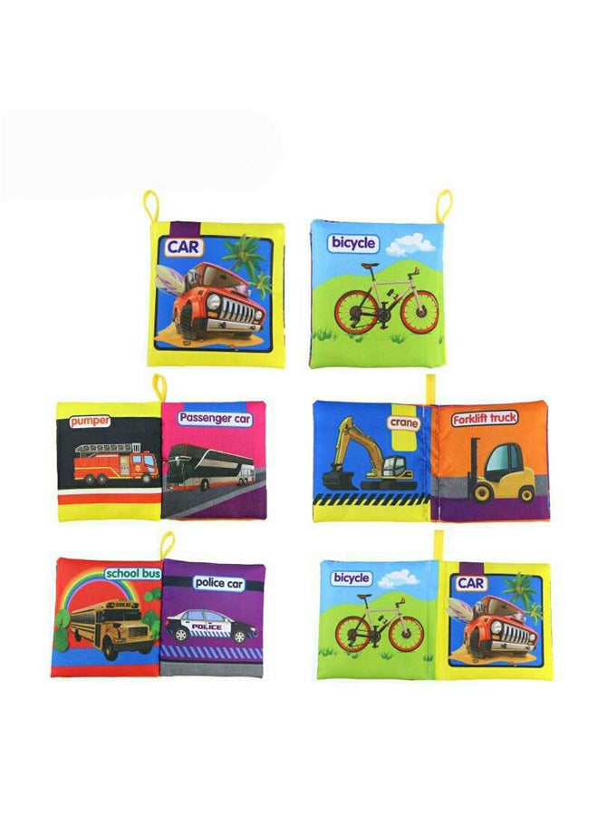 ال دبليو طقم كتاب قماشي لين بشكل رسومات كرتونية من 6 قطع - Image 3