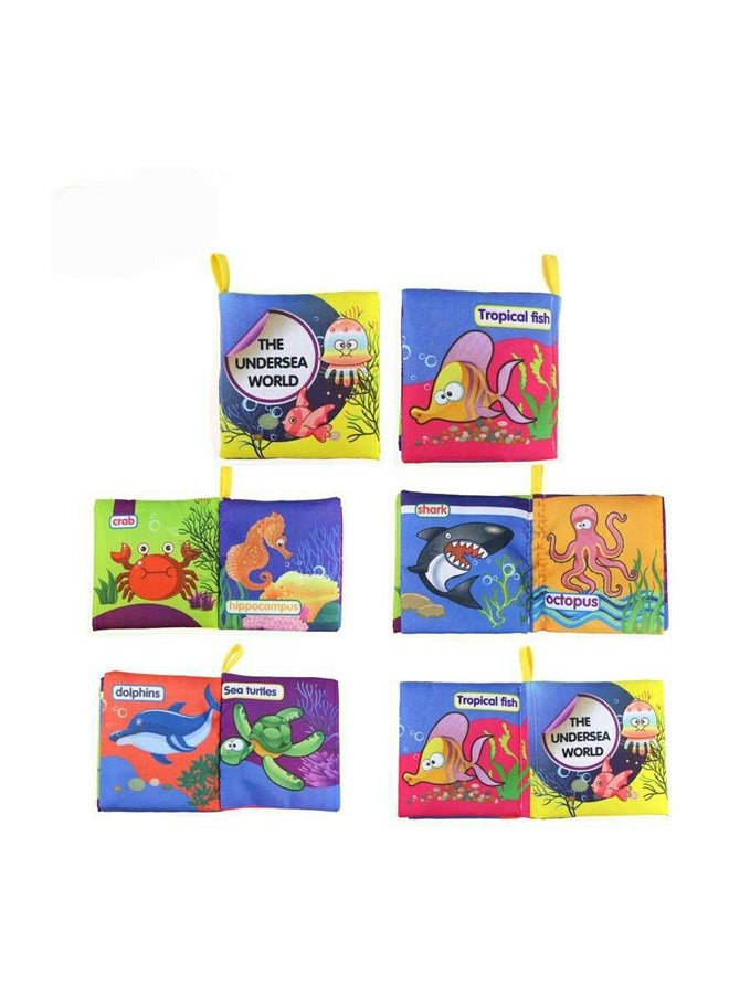 ال دبليو طقم كتاب قماشي لين بشكل رسومات كرتونية من 6 قطع - Image 4