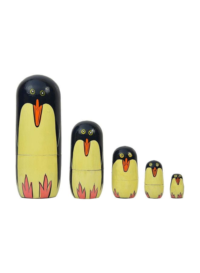 ITOS365 5-Piece Wooden Matryoshka Penguin Nesting Doll Set - Image 1