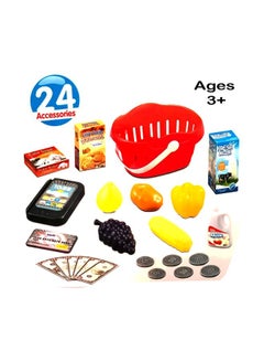 Home Buy 19-Piece Supermarket Shopping Cash Register Play Set  - Image 4