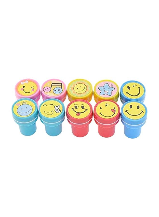 VIBGYOR 10-Piece Smile Printing Stamps Set Yellow/Red/Green - Image 1