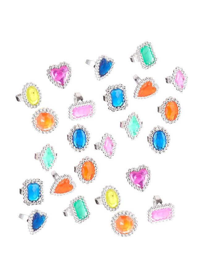 Rhode Island Novelty 24-Piece Plastic Jewel Ring Set JRJERI1 - Image 1