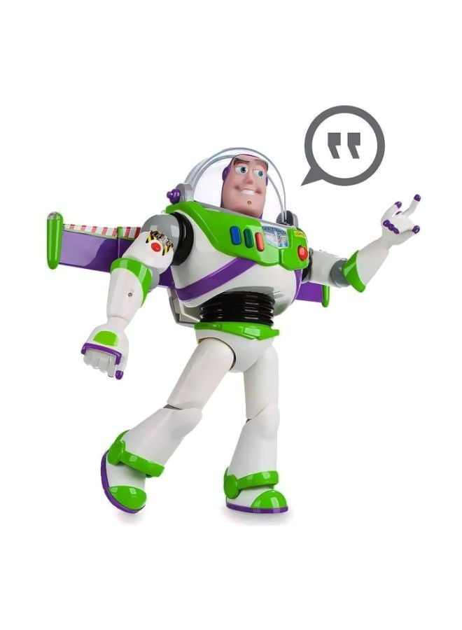 Toy Story - Disney Advanced Talking Buzz Lightyear Action Figure-	White/Green/Purple - Image 1