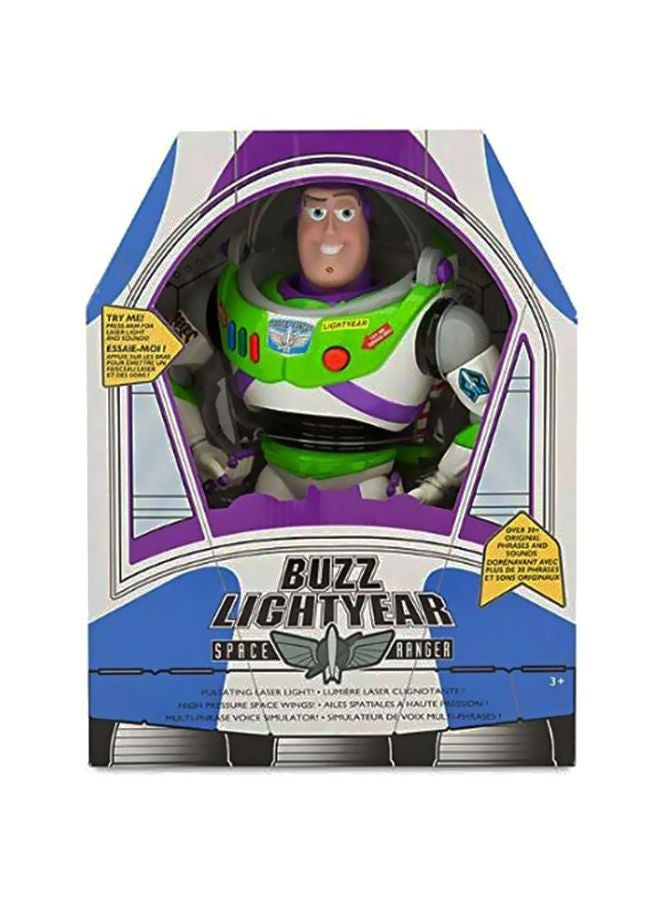 Toy Story - Disney Advanced Talking Buzz Lightyear Action Figure-	White/Green/Purple - Image 1