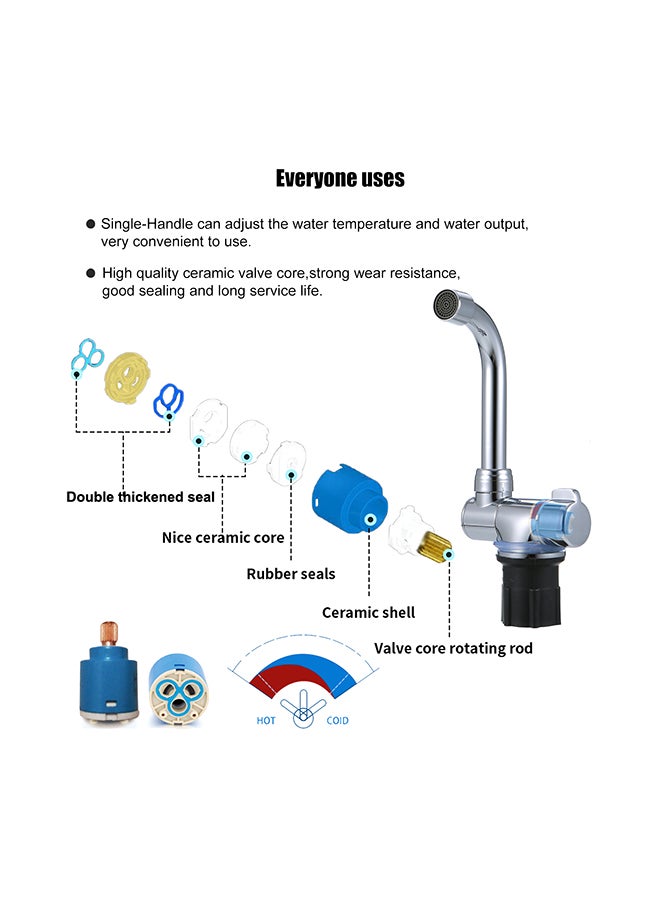 Foldable Kitchen Faucet Silver 25x7x19cm - Image 5