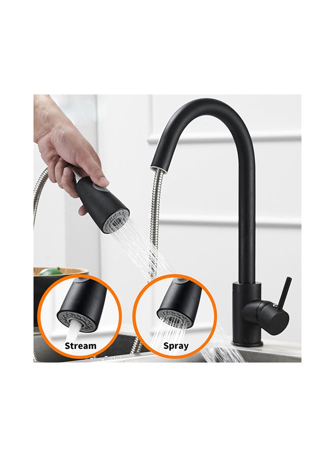 Pull Out Kitchen Faucet Black 63x6.50x25.50cm - Image 2