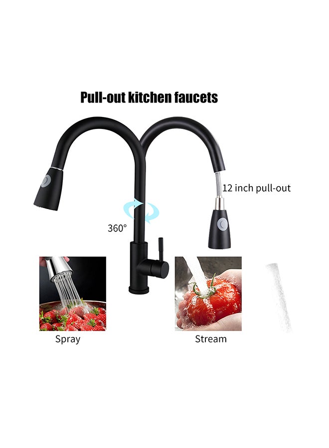Pull Out Kitchen Faucet Black 63x6.50x25.50cm - Image 4