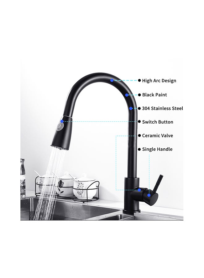 Pull Out Kitchen Faucet Black 63x6.50x25.50cm - Image 3