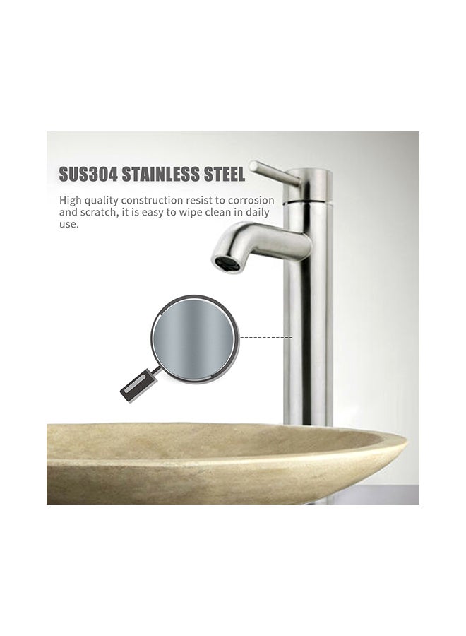 Single Handle Bathroom Faucet Silver 40x7x22cm - Image 2