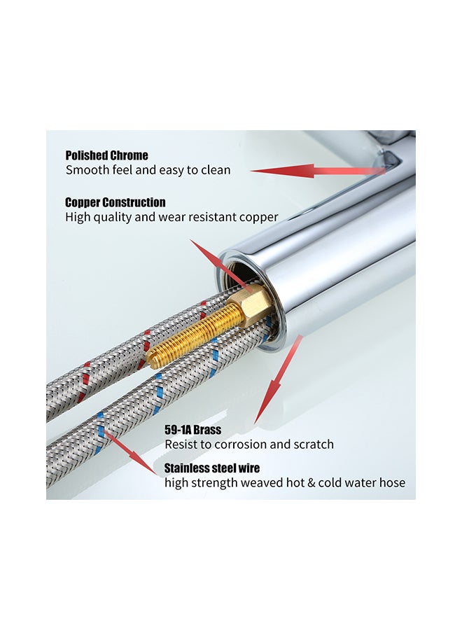 Single Handle Bathroom Faucet Silver 23x7.50x21cm - Image 2