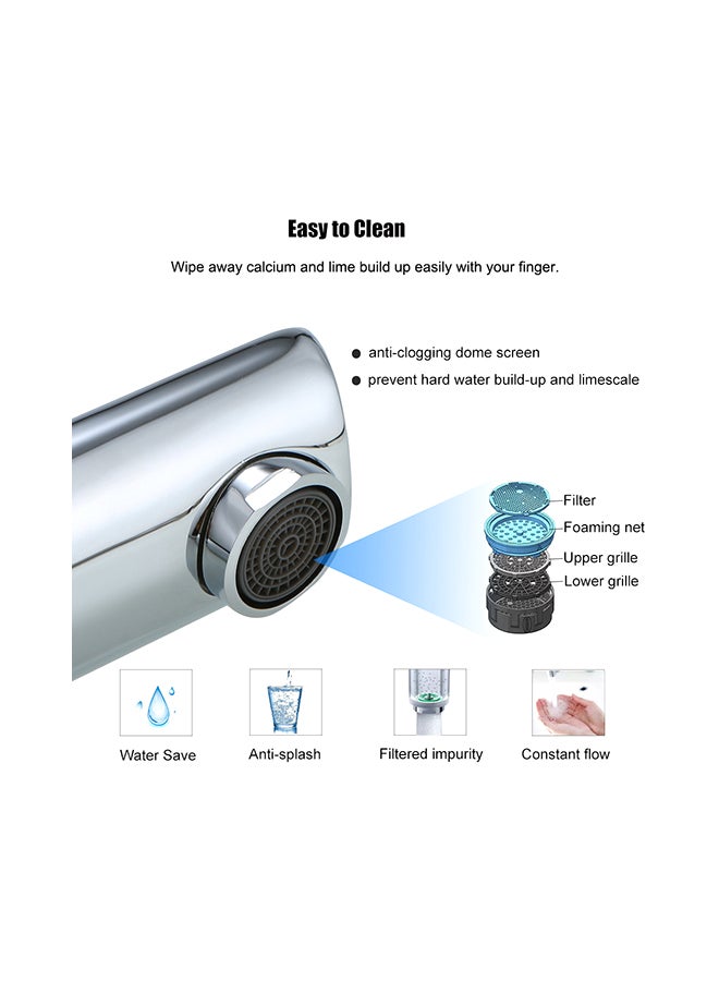 Single Handle Bathroom Faucet Silver 23x7.50x21cm - Image 4