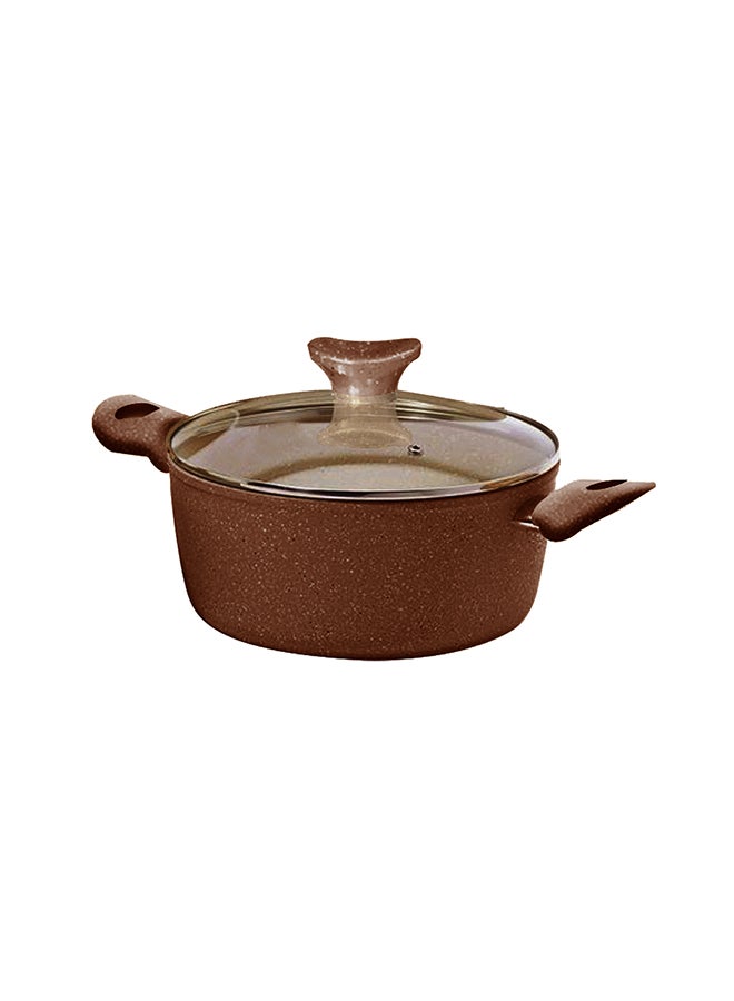 Granite Cooking Pot Brown 20centimeter