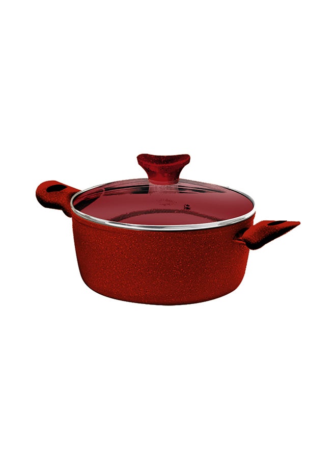 Granite Cooking Pot Red 28cm