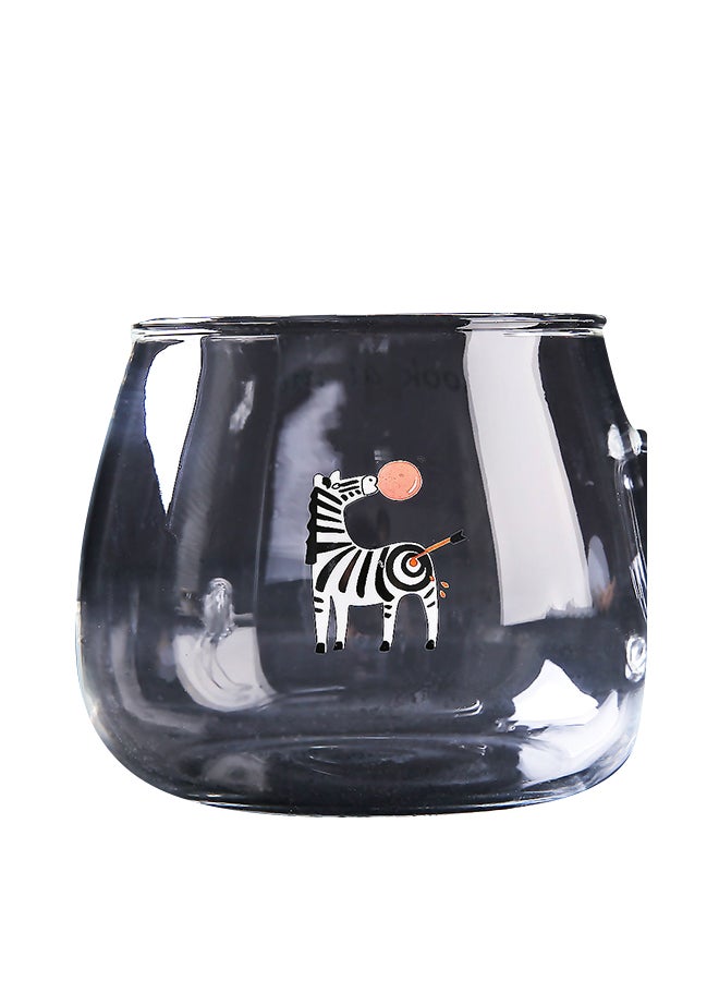 Beauenty Heat Resistant Zebra Painting Tea Cup Clear/White/Black 8x7.5cm - Image 1