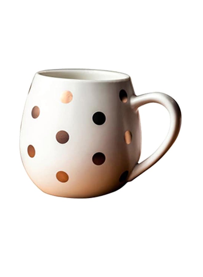 Beauenty Polka Dot Pattern Coffee Mug White/Gold - Image 1
