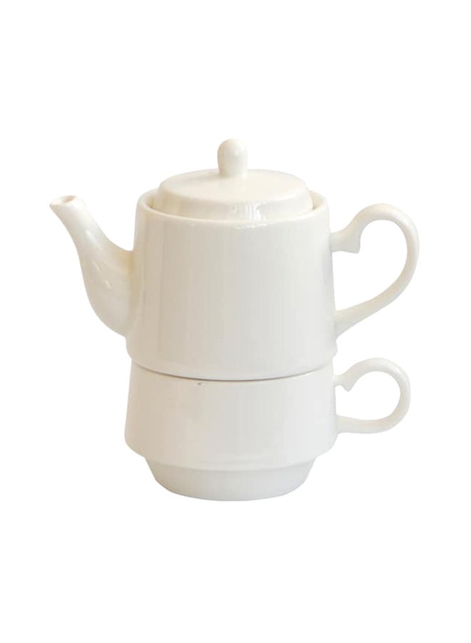 Beauenty 2-Piece Teapot Set White 13x16.5x8.5cm - Image 1