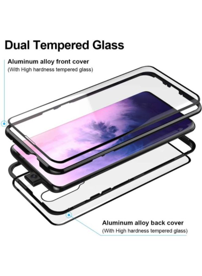 Generic - Magnetic Adsorption Flip Case For Oneplus 7 Pro Black/Clear - Image 1