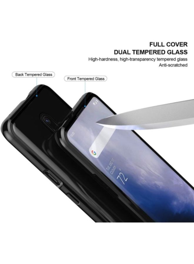 Generic - Magnetic Adsorption Flip Case For Oneplus 7 Pro Black/Clear - Image 1
