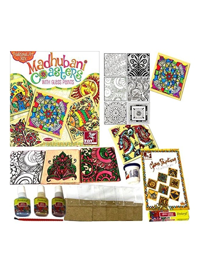 ToyKraft - Madhubani Coasters With Glass Paints Set 39511 - Image 1