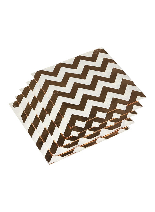 أمسكان مجموعة مناديل للمائدة مزينة بنقشة شيفرون مكونة من 16 قطعة متعدد الألوان