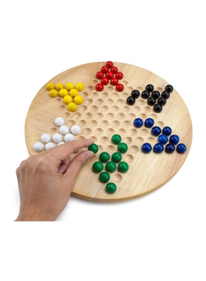 Brybelly - 61-Piece Wooden Chinese Checker Board Game GGAM-701 - Image 1