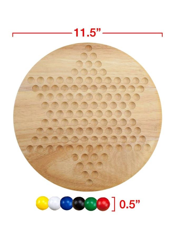 Brybelly - 61-Piece Wooden Chinese Checker Board Game GGAM-701 - Image 1