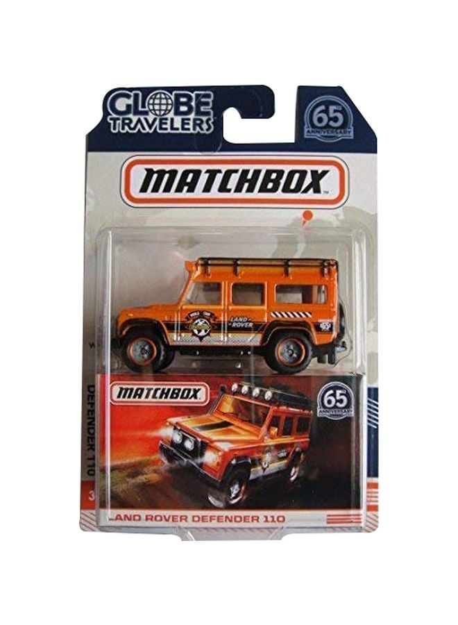 ماتش بوكس آليات للعب بتصميم سيارة لاند روفر ديفيندر 110 برتقالي - Image 1