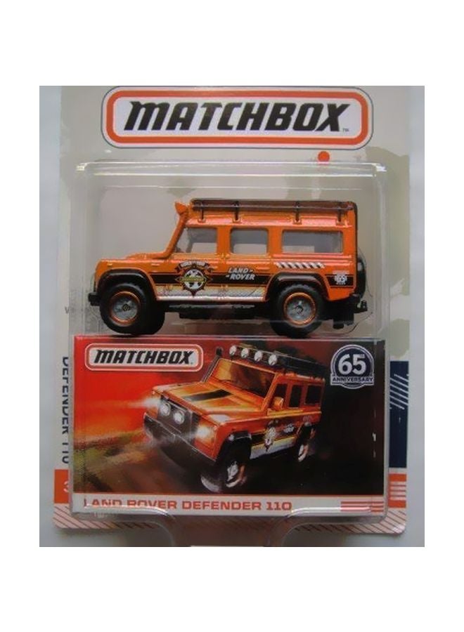ماتش بوكس آليات للعب بتصميم سيارة لاند روفر ديفيندر 110 برتقالي - Image 2