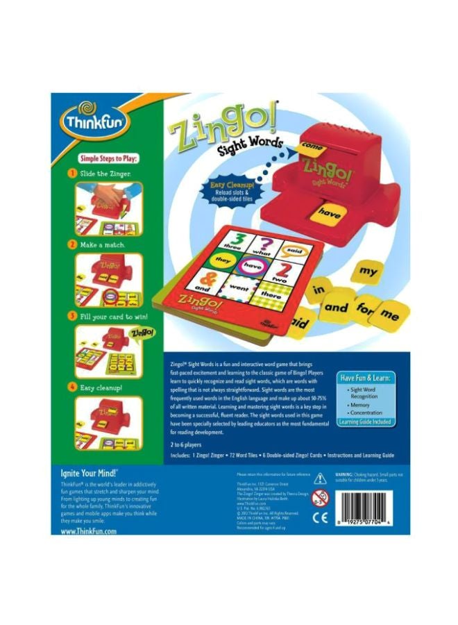 Think Fun Zingo Sight Words Card Games 7704  - Image 4