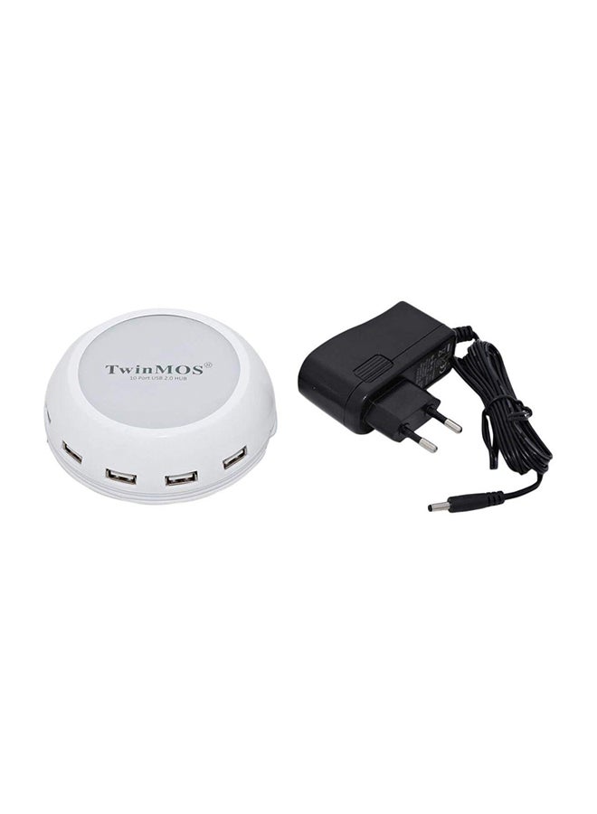 TwinMOS 10-Port 2.0 USB Hub Black/White  - Image 1