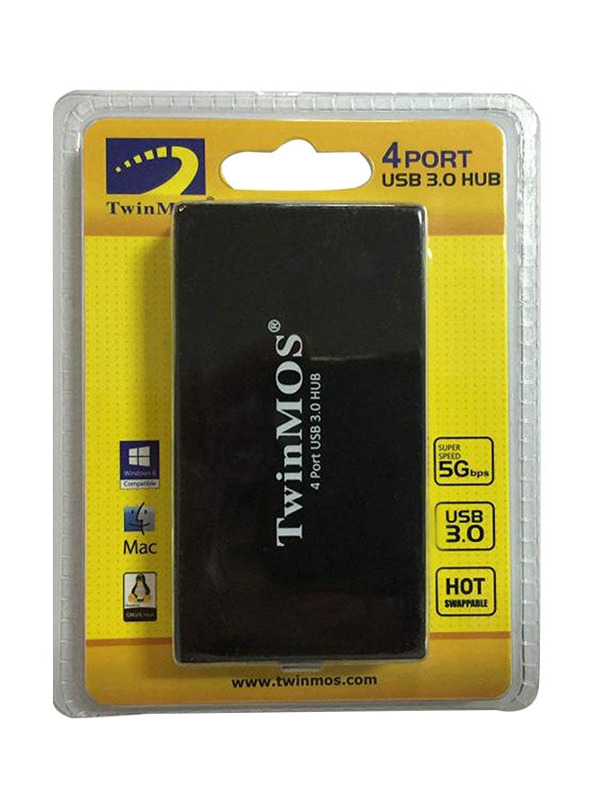 توين موس موزع ذو 4 منافذ USB 3.0 أسود