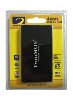 TwinMOS 4-Port 3.0 USB Hub Black 