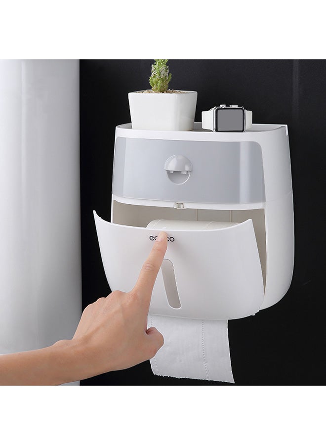 Generic - Multifunctional Waterproof Toilet Paper Box White/Grey 1x1x1centimeter - Image 1