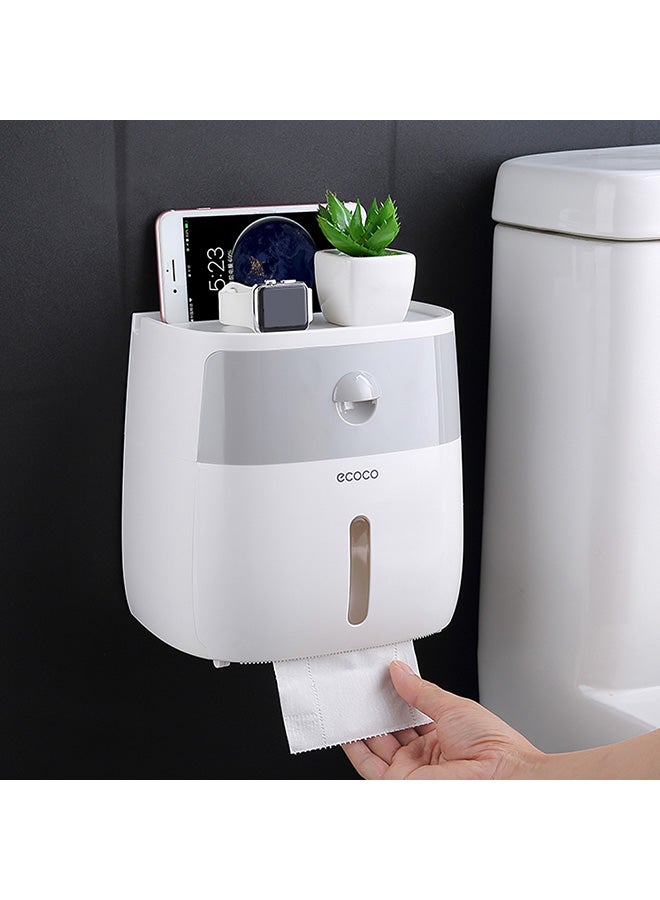 Generic - Multifunctional Waterproof Toilet Paper Box White/Grey 1x1x1centimeter - Image 1