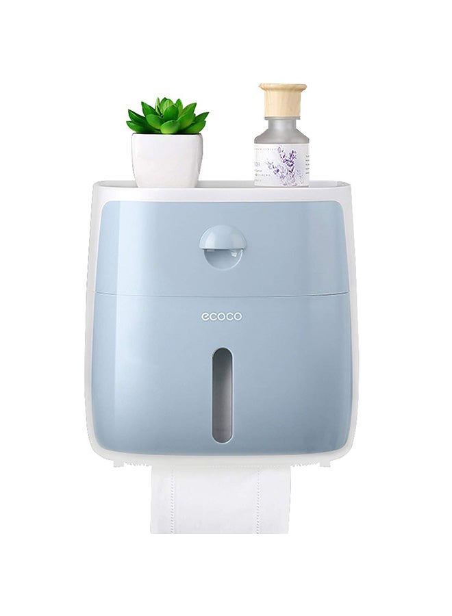 Multifunctional Waterproof Toilet Paper Box Blue/White 1x1x1cm  - Image 1