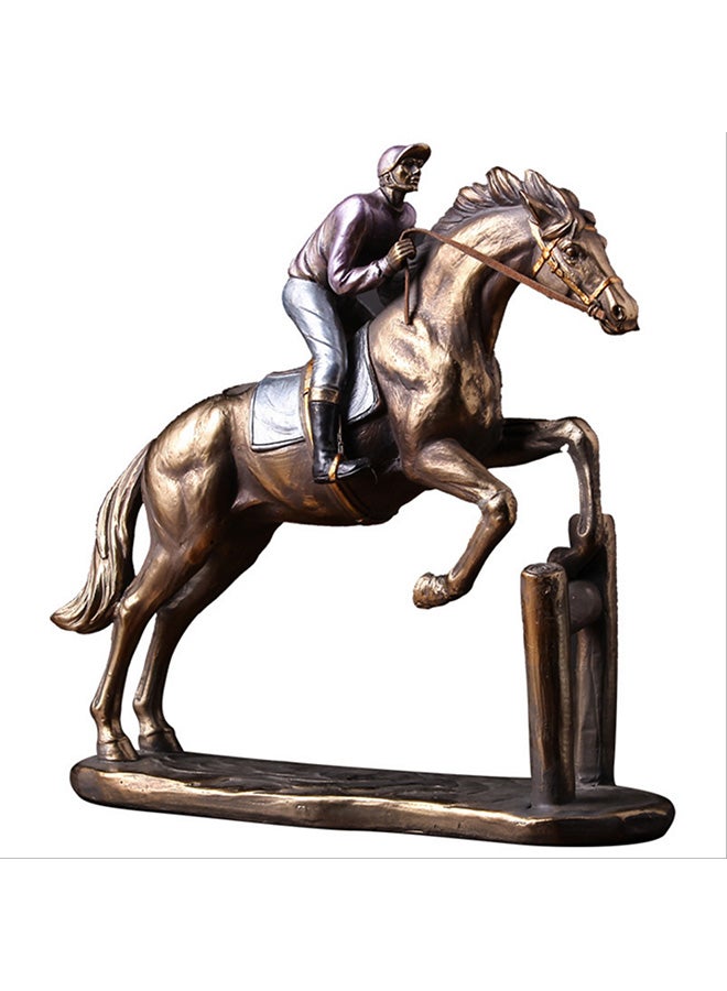 American Style Horse Racing Resin Ornaments Brown 24x8x23centimeter - Image 1