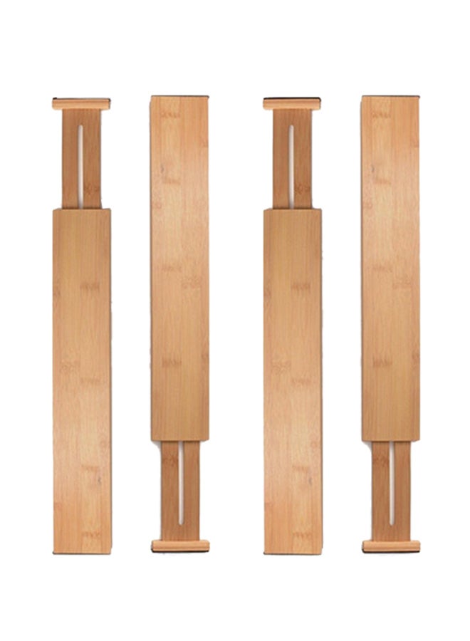 4-Piece Creative Expandable Telescopic Drawer Brown 60x10x15cm - Image 1