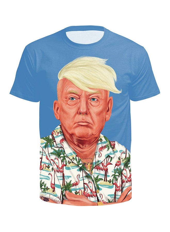 3D Printed Short Sleeve T-Shirt Multicolour - Image 1