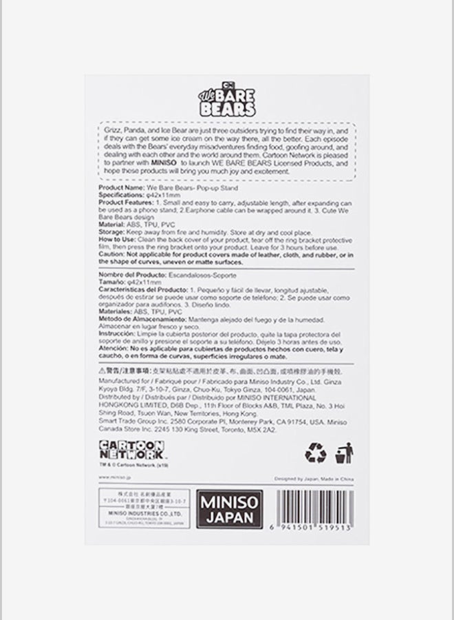 Miniso We Bare Bears Pop Up Mobile Grip Multicolour  - Image 4