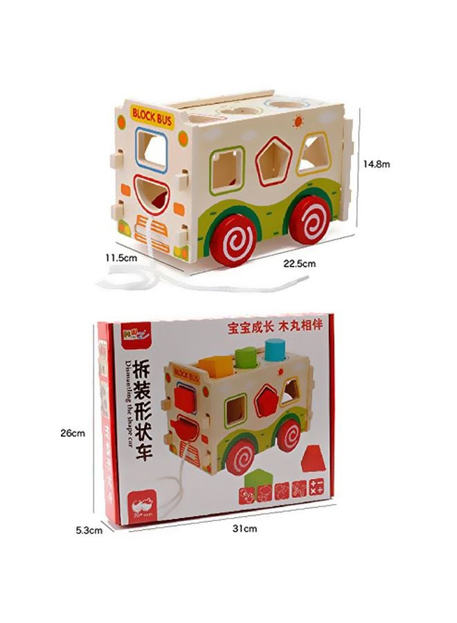 أكروبو لعبة شاحنة تصنيف الأشكال الخشبية تعمل بالدفع والسحب طراز AKWTMWZ5079 - Image 5