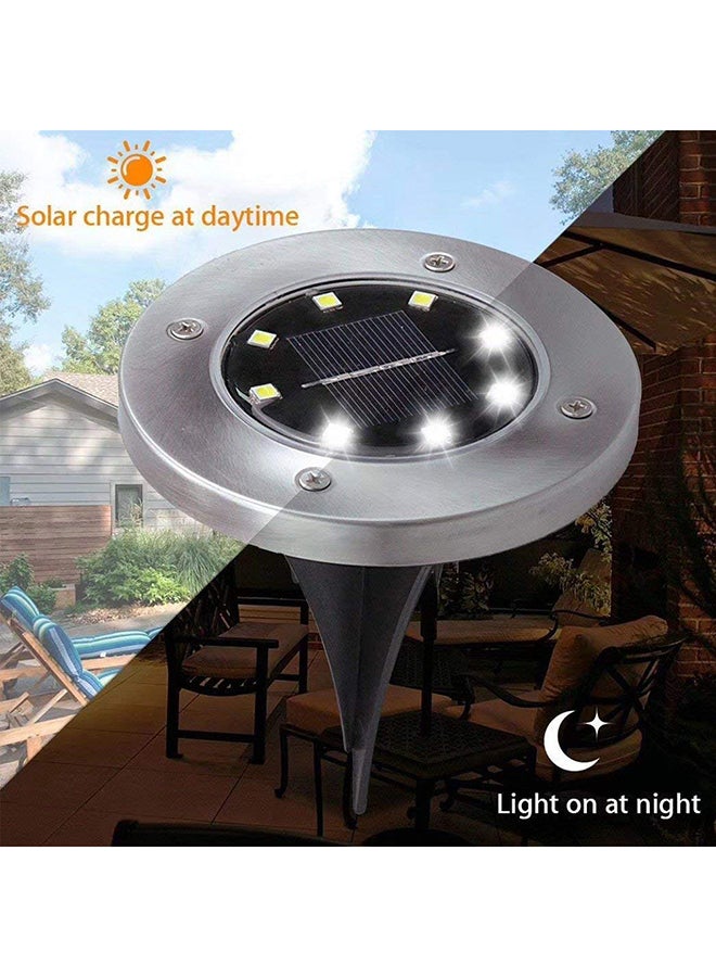 Generic 4-Piece LED Solar Powered Ground Lights White 12x12x13cm  - Image 4